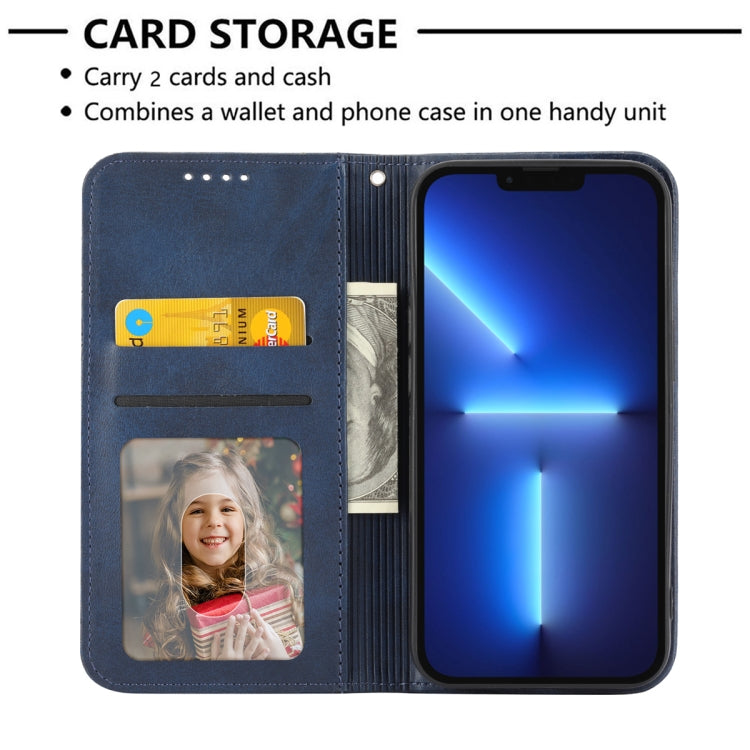 For Xiaomi 13 Cubic Grid Calf Texture Magnetic Leather Phone Case
