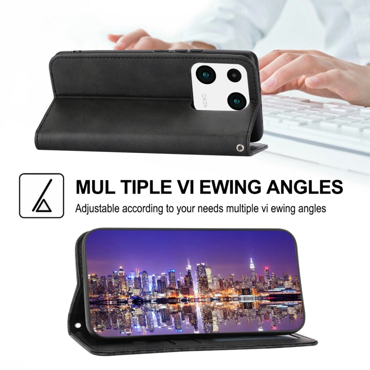 For Xiaomi 13 Pro Cubic Grid Calf Texture Magnetic Leather Phone Case