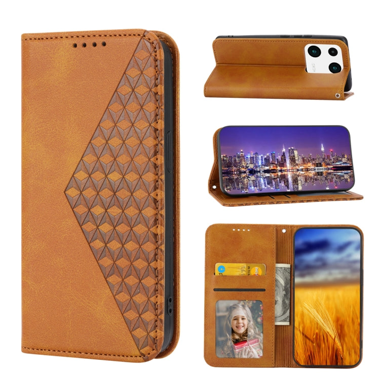 For Xiaomi 13 Pro Cubic Grid Calf Texture Magnetic Leather Phone Case