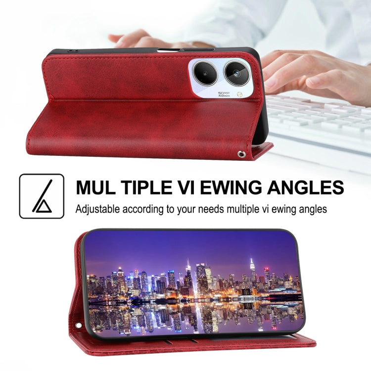 For Realme 10 4G Cubic Grid Calf Texture Magnetic Leather Phone Case