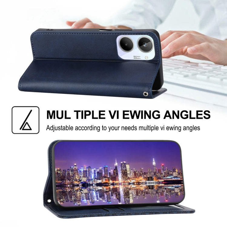 For Realme 10 4G Cubic Grid Calf Texture Magnetic Leather Phone Case