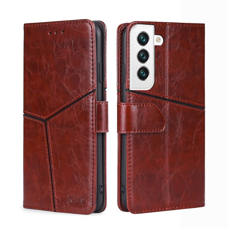 For Samsung Galaxy S23 5G Geometric Stitching Horizontal Flip Leather Phone Case