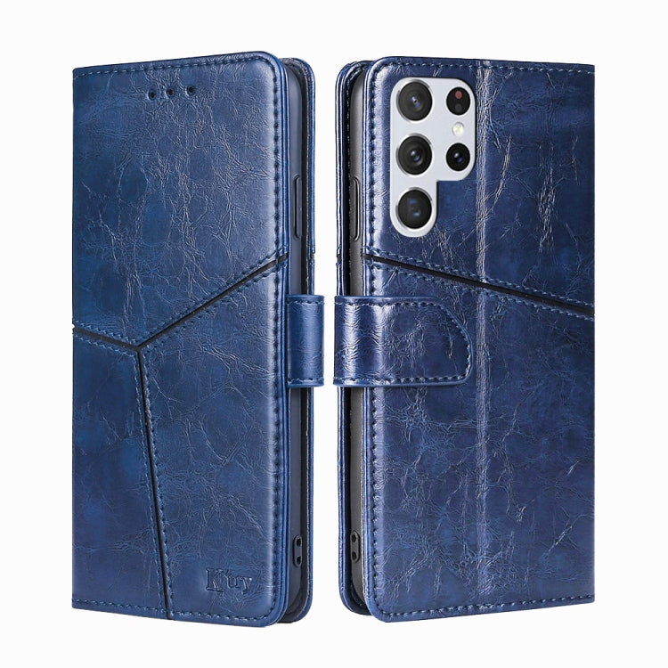 For Samsung Galaxy S23 Ultra 5G Geometric Stitching Horizontal Flip Leather Phone Case