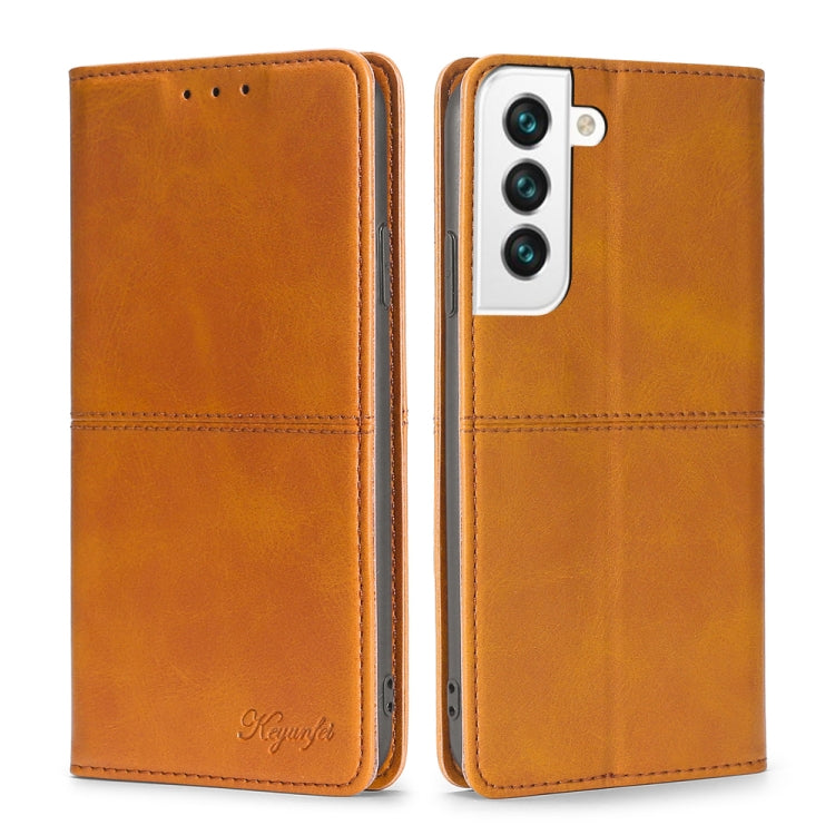 For Samsung Galaxy S23 5G Cow Texture Magnetic Horizontal Flip Leather Phone Case