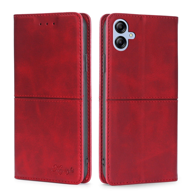 For Samsung Galaxy A04E Cow Texture Magnetic Horizontal Flip Leather Phone Case