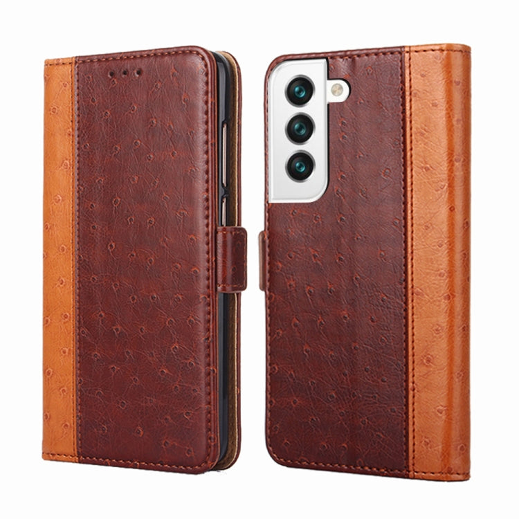 For Samsung Galaxy S23+ 5G Ostrich Texture Flip Leather Phone Case