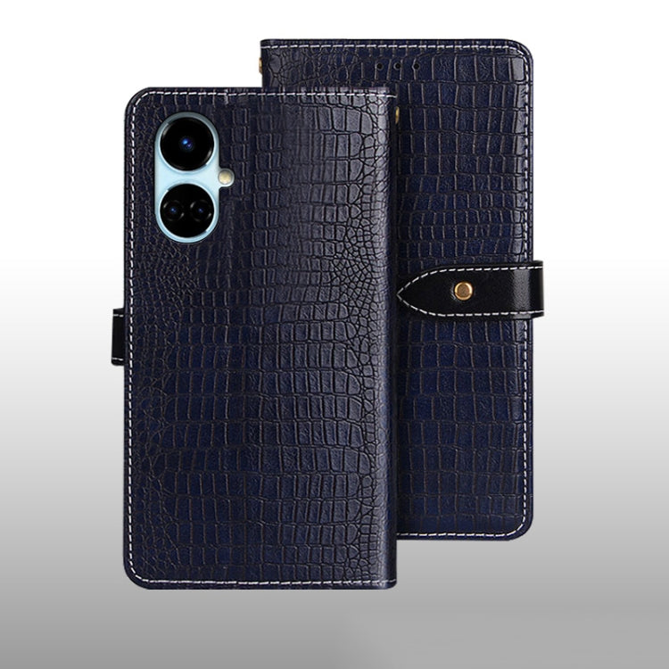 For Tecno Camon 19 idewei Crocodile Texture Leather Phone Case