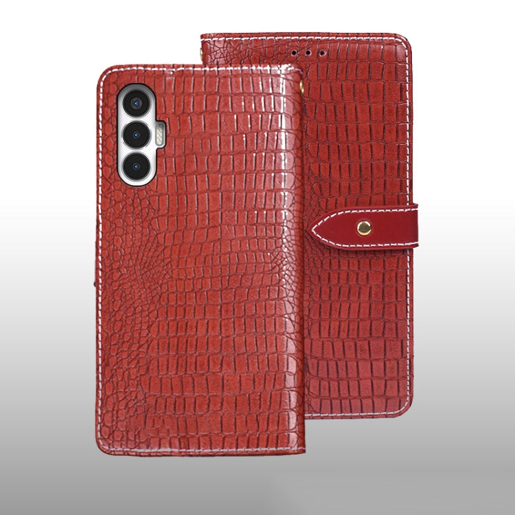 For Tecno Pova 3 idewei Crocodile Texture Leather Phone Case