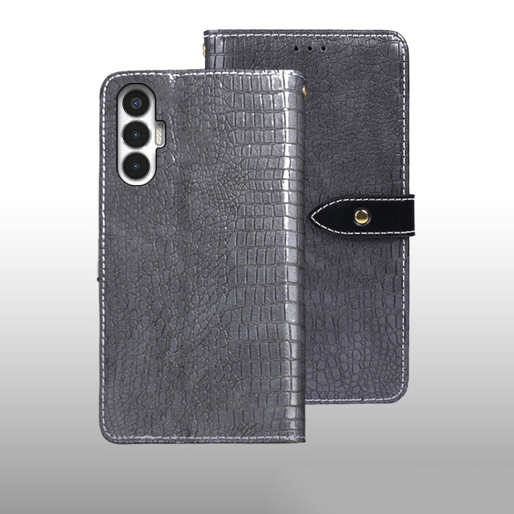 For Tecno Pova 3 idewei Crocodile Texture Leather Phone Case