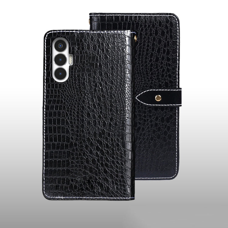 For Tecno Pova 3 idewei Crocodile Texture Leather Phone Case