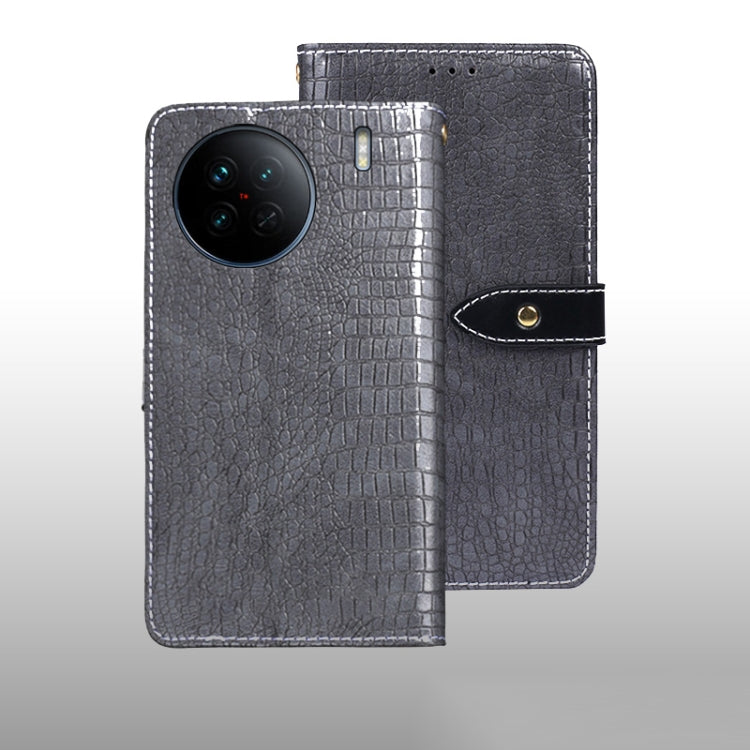 For vivo X90 idewei Crocodile Texture Leather Phone Case