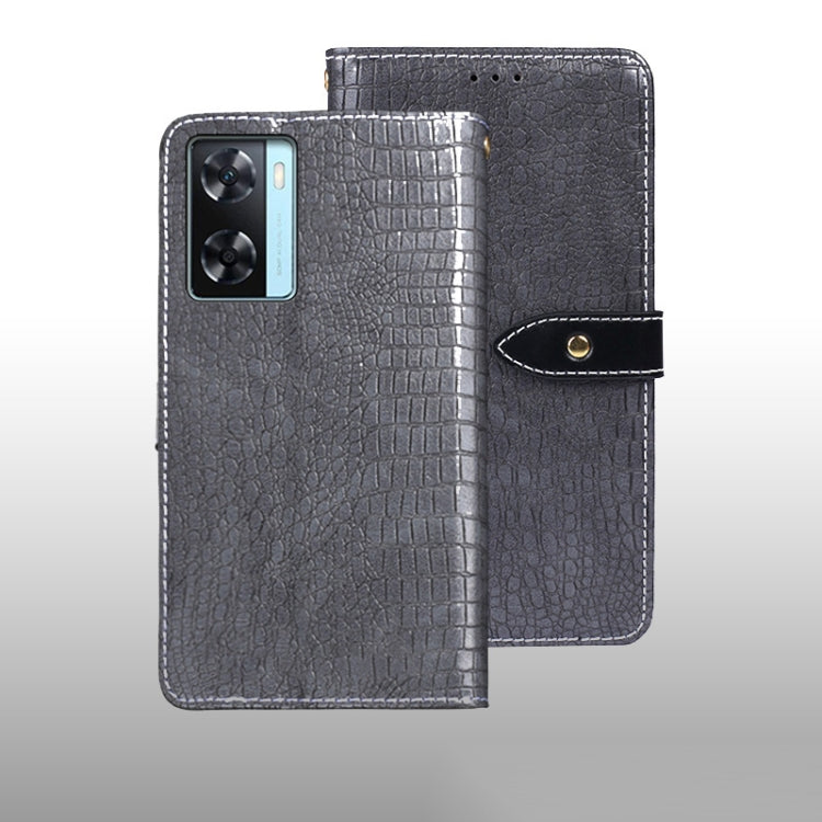 For OPPO A77s idewei Crocodile Texture Leather Phone Case
