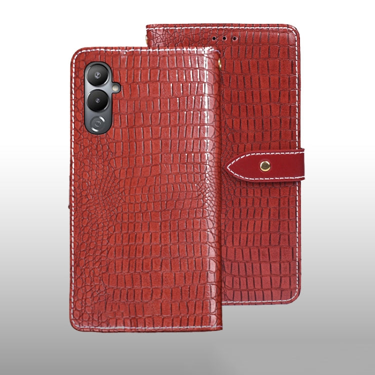 For Tecno Pova 4 idewei Crocodile Texture Leather Phone Case