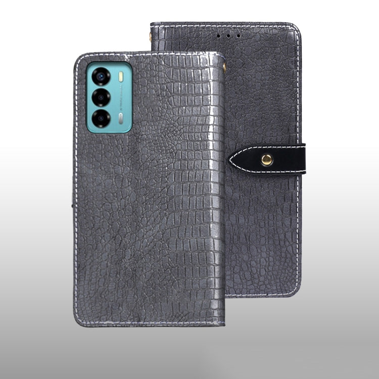 For ZTE Blade A72 4G idewei Crocodile Texture Leather Phone Case