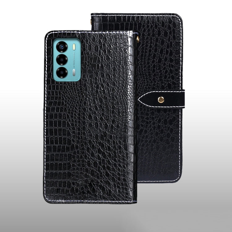 For ZTE Blade A72 4G idewei Crocodile Texture Leather Phone Case