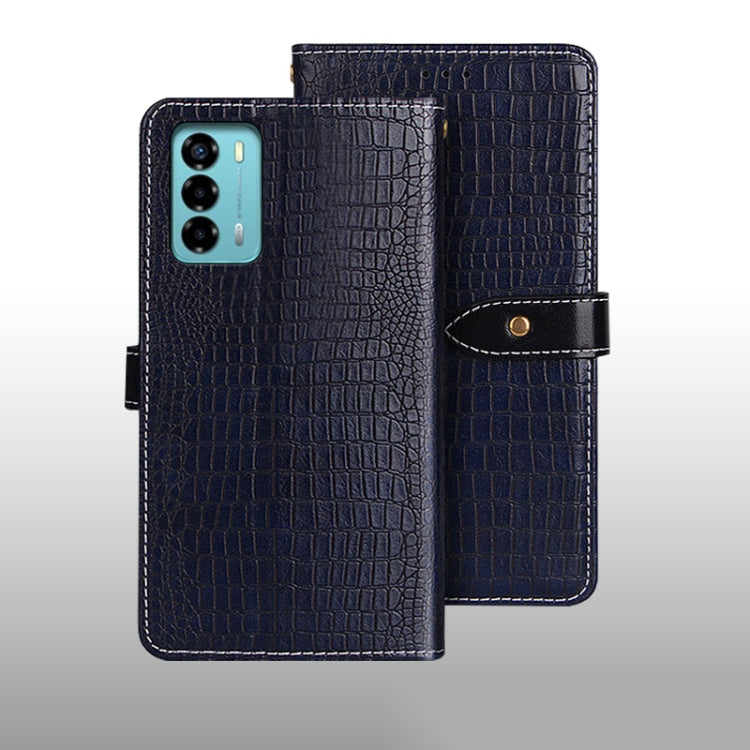 For ZTE Blade A72 4G idewei Crocodile Texture Leather Phone Case
