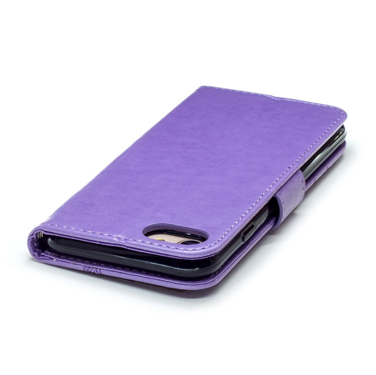 For iPhone SE 2022 / SE 2020 Butterflies Embossing Pattern Horizontal Flip Leather Case with Holder & Card Slots & Wallet & Lanyard