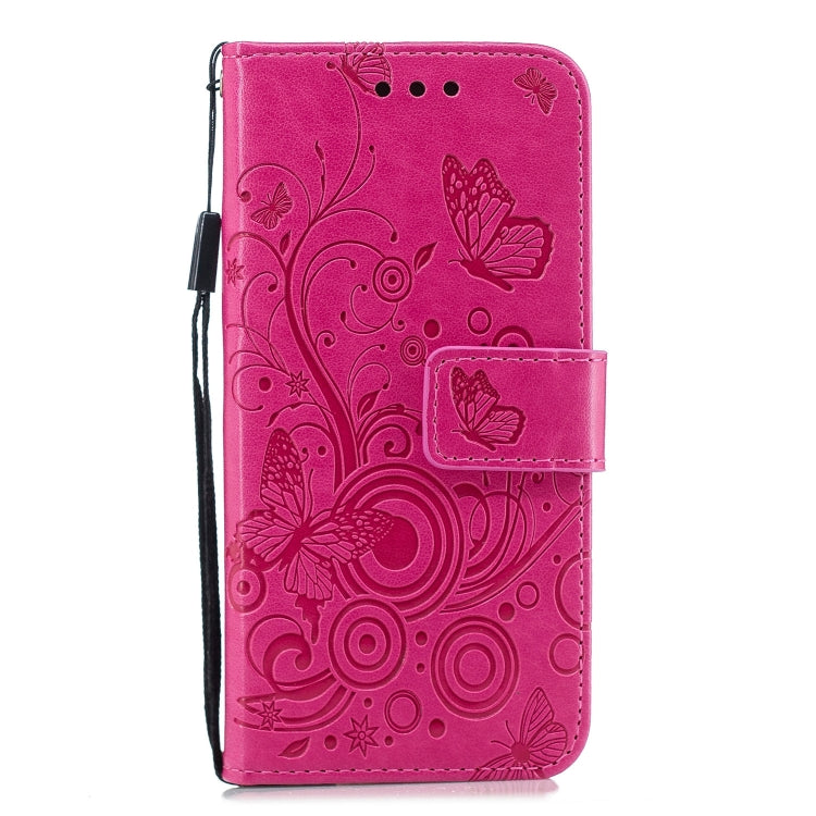 For iPhone SE 2022 / SE 2020 Butterflies Embossing Pattern Horizontal Flip Leather Case with Holder & Card Slots & Wallet & Lanyard