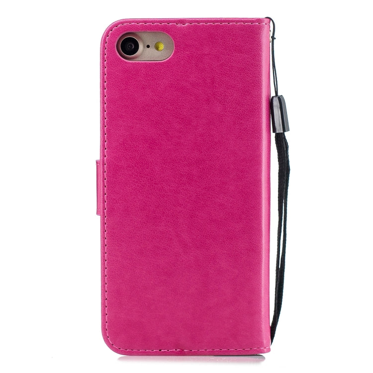 For iPhone SE 2022 / SE 2020 Butterflies Embossing Pattern Horizontal Flip Leather Case with Holder & Card Slots & Wallet & Lanyard