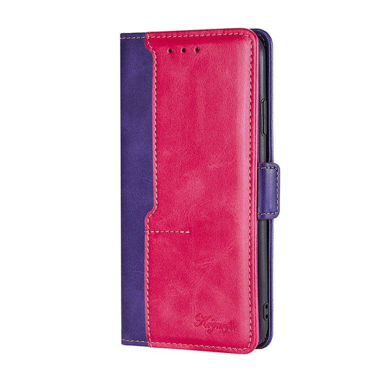 For Samsung Galaxy S23 5G Contrast Color Side Buckle Leather Phone Case