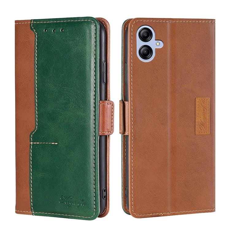 For Samsung Galaxy A04E Contrast Color Side Buckle Leather Phone Case