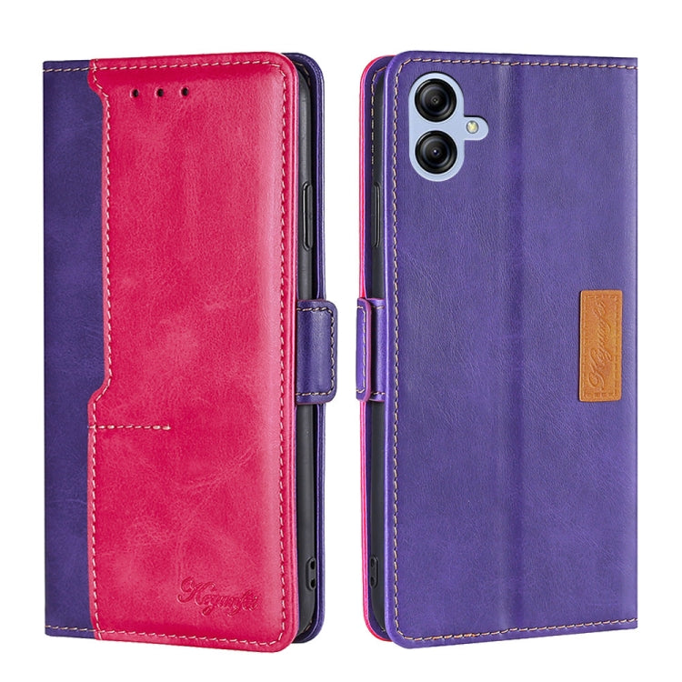 For Samsung Galaxy A04E Contrast Color Side Buckle Leather Phone Case