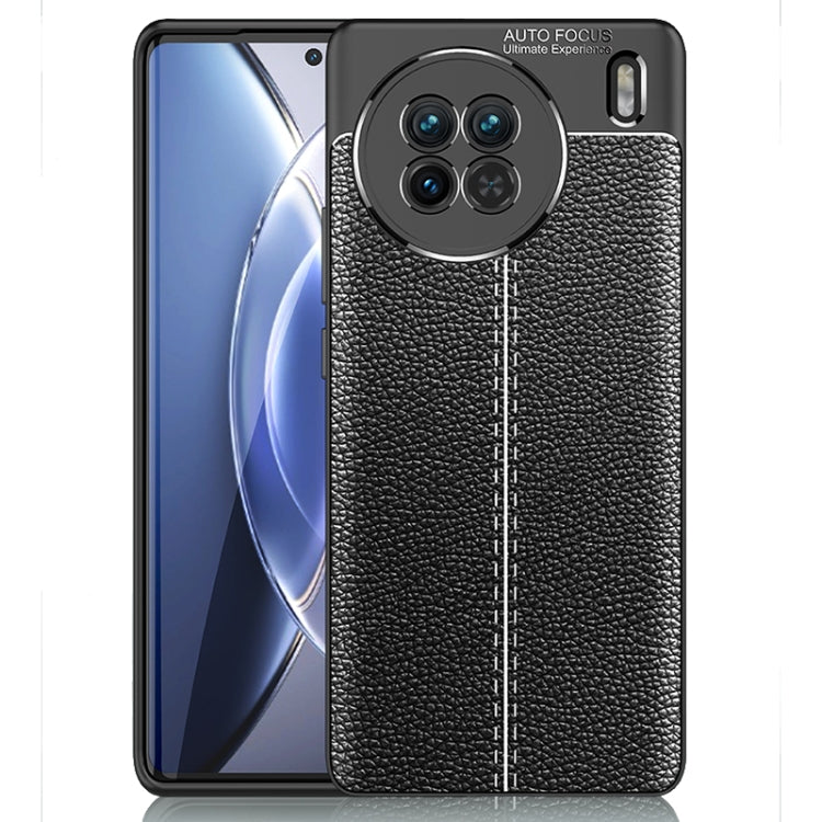 For vivo X90 Pro+ Litchi Texture Shockproof TPU Phone Case