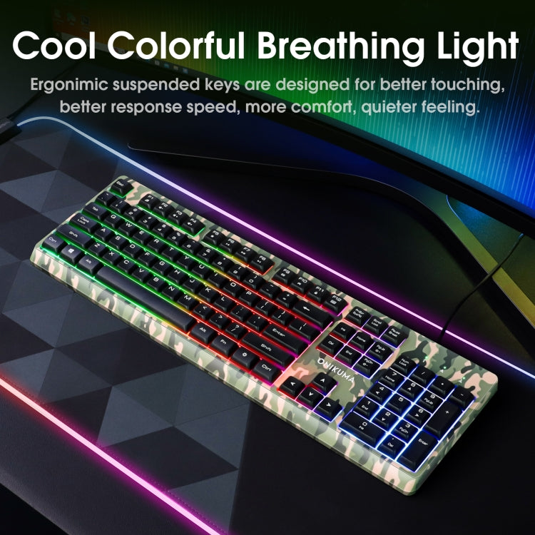 ONIKUMA K8 RGB Light Wired Gaming Headphones Keyboard Mouse Set