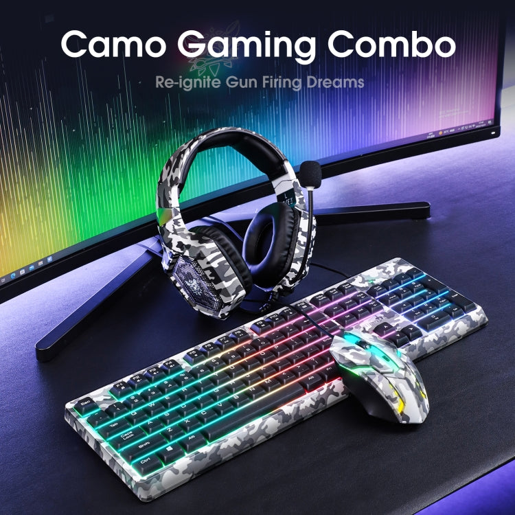 ONIKUMA K8 RGB Light Wired Gaming Headphones Keyboard Mouse Set