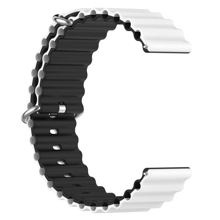 22mm Universal Ocean Style Silicone Two Color Watch Band