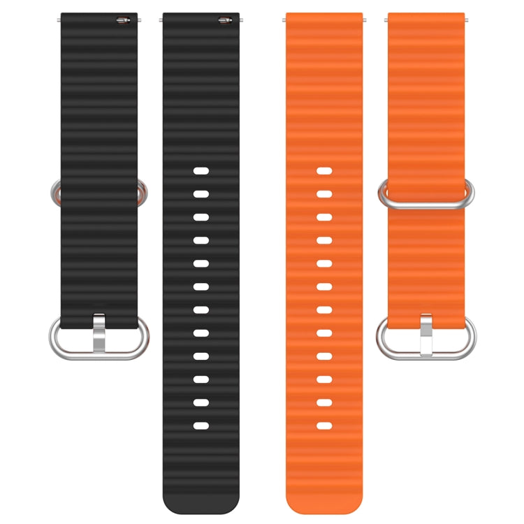 22mm Universal Ocean Style Silicone Two Color Watch Band