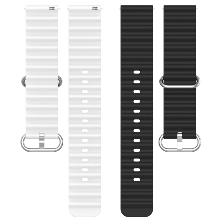 22mm Universal Ocean Style Silicone Two Color Watch Band