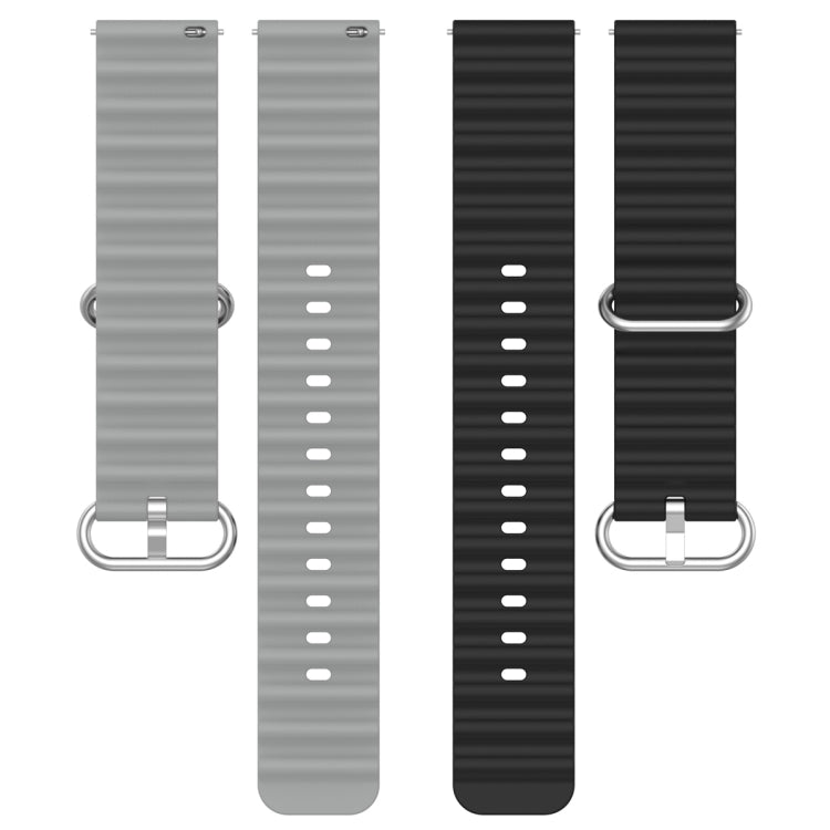 22mm Universal Ocean Style Silicone Two Color Watch Band