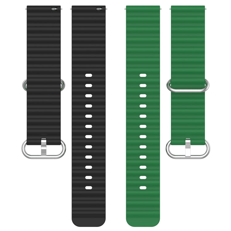 22mm Universal Ocean Style Silicone Two Color Watch Band