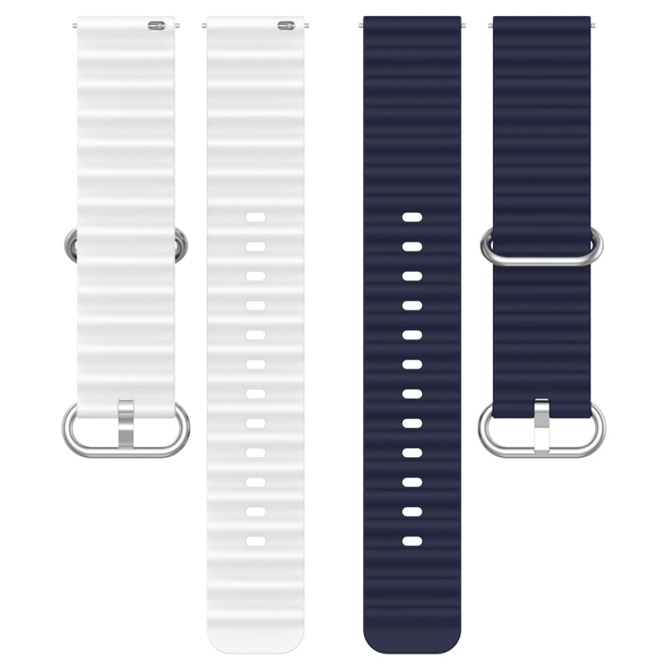 22mm Universal Ocean Style Silicone Two Color Watch Band