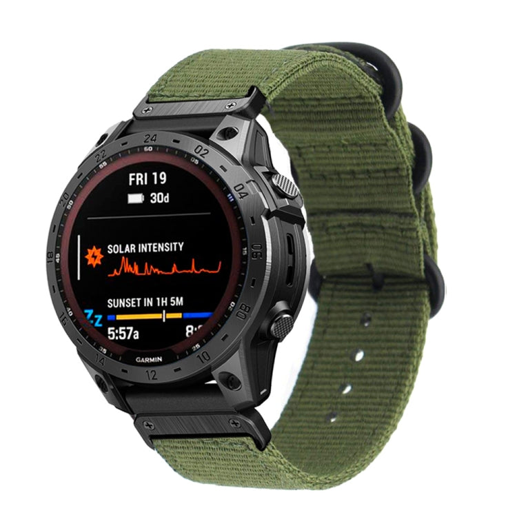 For Garmin Fenix 7X Three-ring Steel Buckle Nylon Watch Band