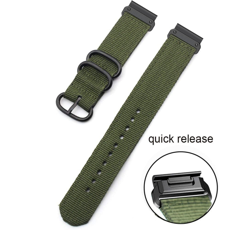 For Garmin Fenix 7 Three-ring Steel Buckle Nylon Watch Band