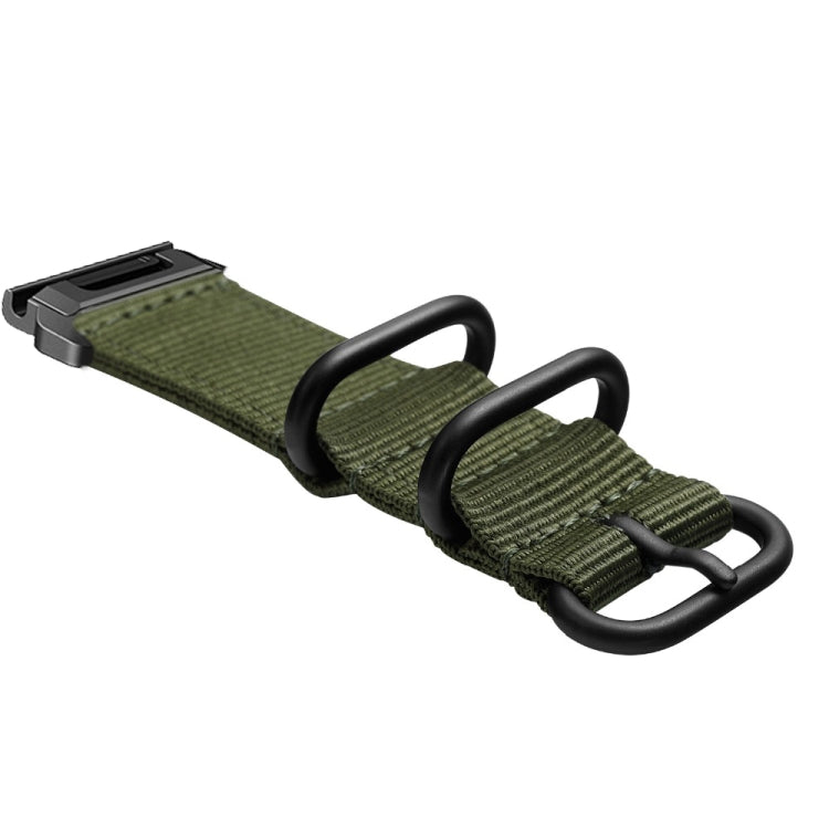 For Garmin Fenix 7 Three-ring Steel Buckle Nylon Watch Band