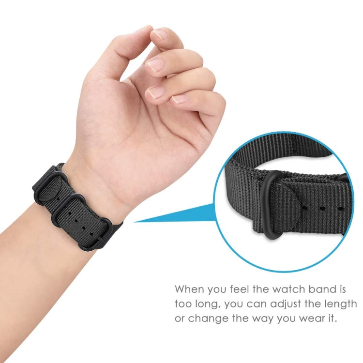 For Garmin Fenix 7 Three-ring Steel Buckle Nylon Watch Band