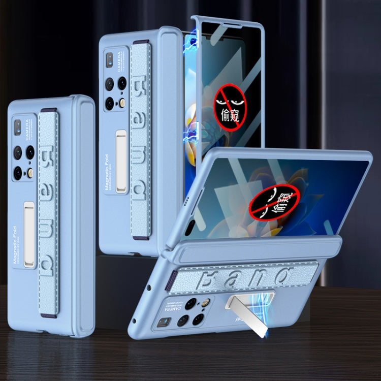 For Huawei Mate X2 GKK Peep-proof Magnetic Hinge Integrated Phone Case with Wrist Strap