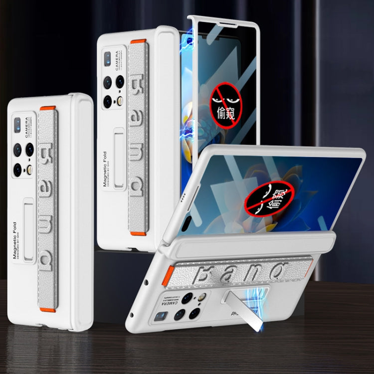 For Huawei Mate X2 GKK Peep-proof Magnetic Hinge Integrated Phone Case with Wrist Strap