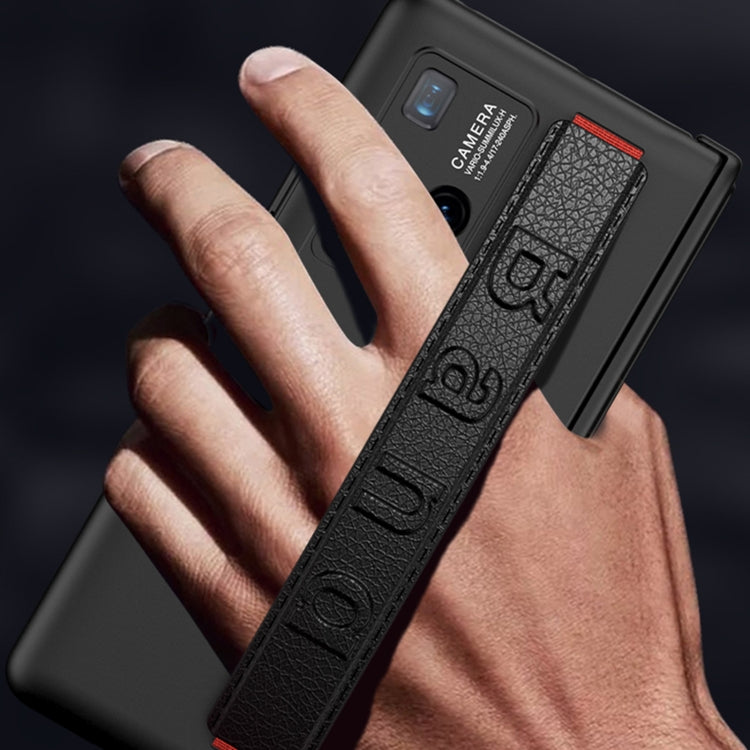 For Huawei Mate X2 GKK Peep-proof Magnetic Hinge Integrated Phone Case with Wrist Strap