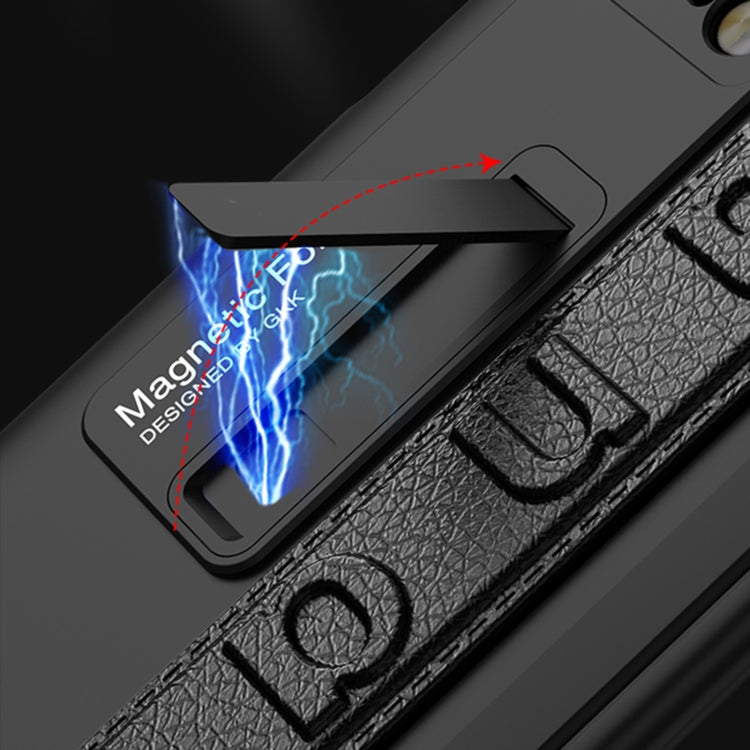 For Huawei Mate X2 GKK Peep-proof Magnetic Hinge Integrated Phone Case with Wrist Strap