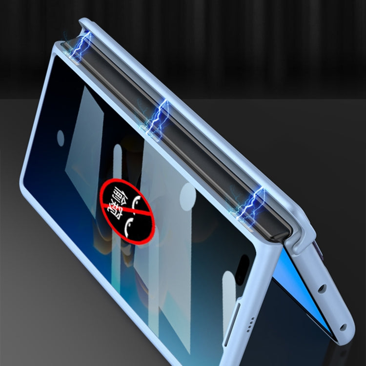 For Huawei Mate X2 GKK Peep-proof Magnetic Hinge Integrated Phone Case with Wrist Strap