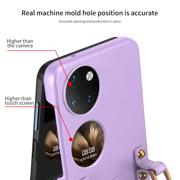 For Huawei P50 Pocket GKK Ultrathin Mini Handbag Protective Phone Case with Wrist Strap