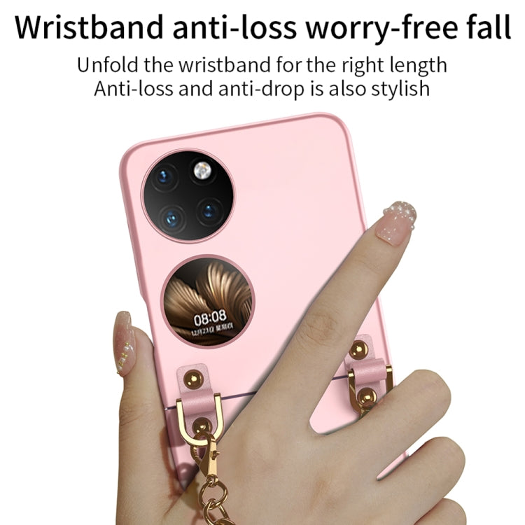 For Huawei P50 Pocket GKK Ultrathin Mini Handbag Protective Phone Case with Wrist Strap