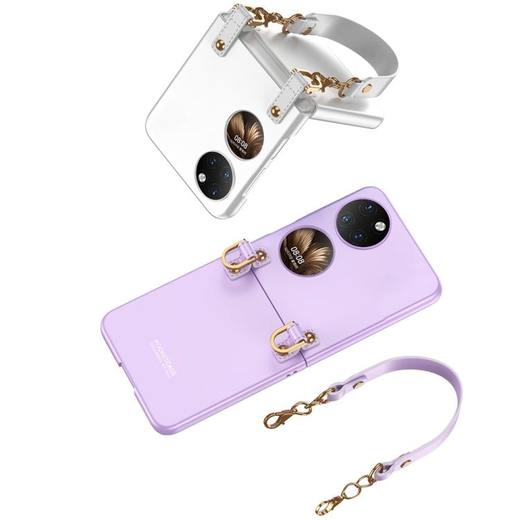 For Huawei P50 Pocket GKK Ultrathin Mini Handbag Protective Phone Case with Wrist Strap