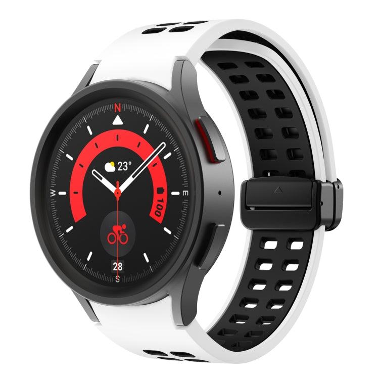 For Samsung Galaxy Watch5 Pro Double-row Hole Folding Buckle Silicone Watch Band