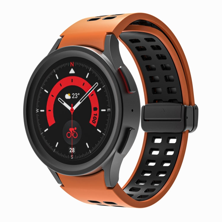 For Samsung Galaxy Watch5 Pro Double-row Hole Folding Buckle Silicone Watch Band