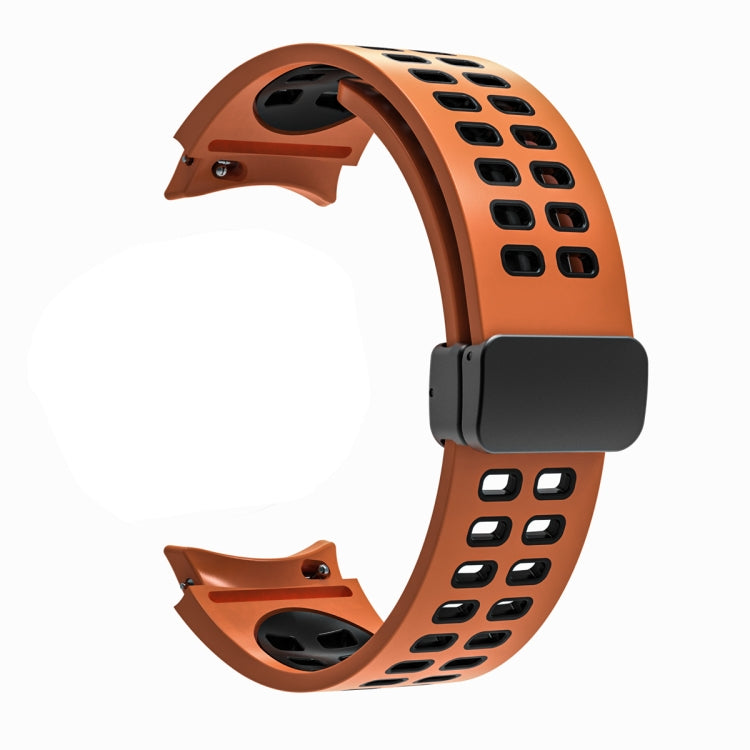 For Samsung Galaxy Watch5 Pro Double-row Hole Folding Buckle Silicone Watch Band